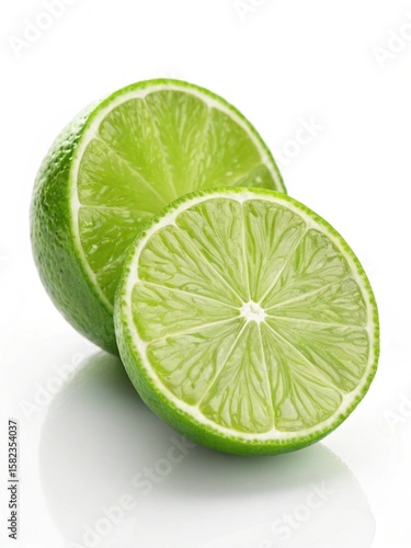 close up fruit lime isolated on white background