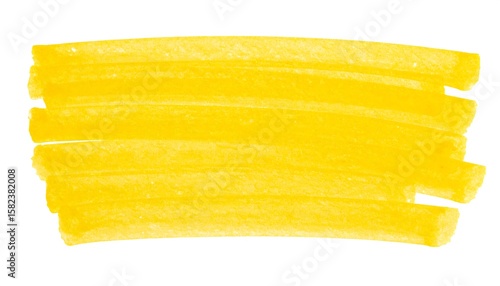 Yellow marker strokes on white