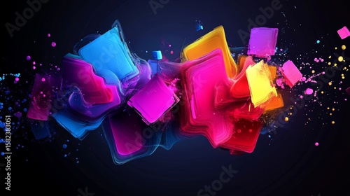 Abstract graphics, design smoke colors in shape