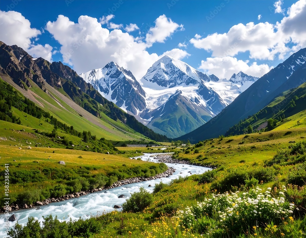 Fototapeta premium Majestic mountain valley scene