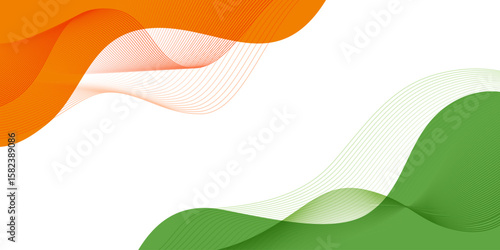 indian tricolor abstract wavy shapes and lines background