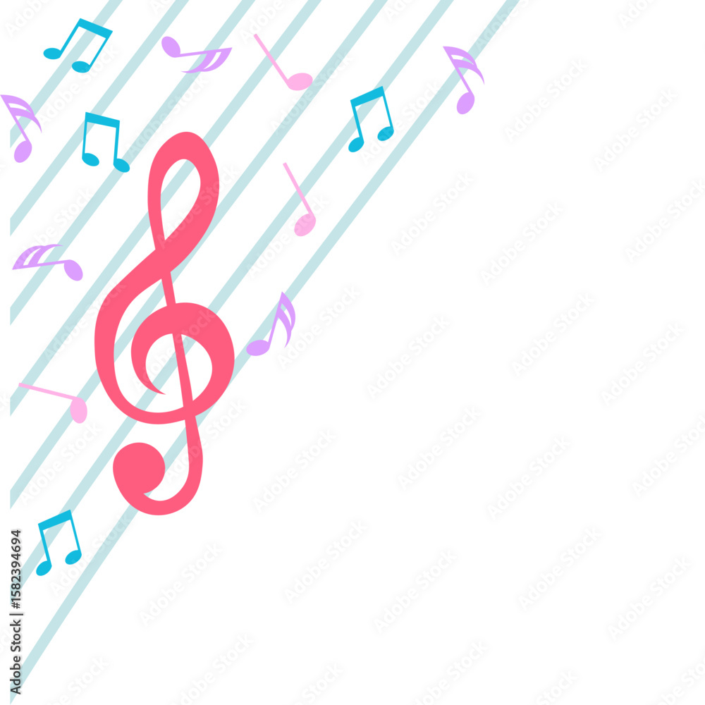 Naklejka premium Music Notes Corner 