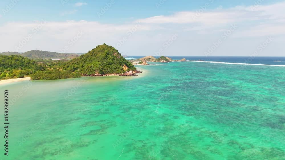Flying straight towards Mini beach and Mandalika beach in Kuta Lombock Flying straight towards Mini beach and Mandalika beach in Kuta Lombock