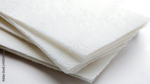 Pile of pristine white tissues showcasing delicate texture and soft material perfect for various