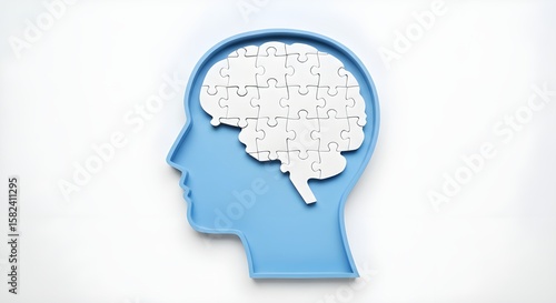 Wallpaper Mural Human brain jigsaw puzzle, mental health and cognitive development, problem-solving concept Torontodigital.ca