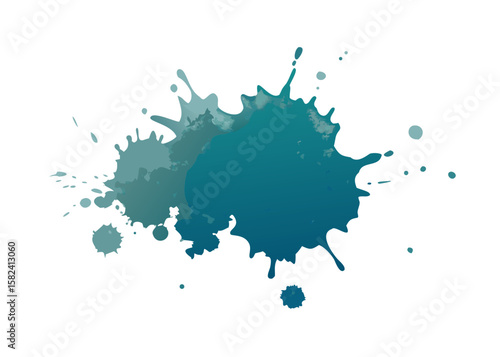 Teal ink splash with soft gradient edges