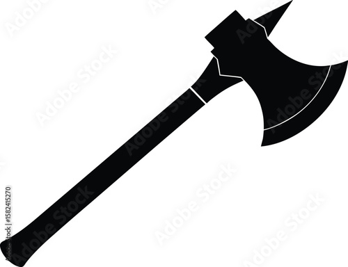 ember axe black silhouette vector, axe black symbol