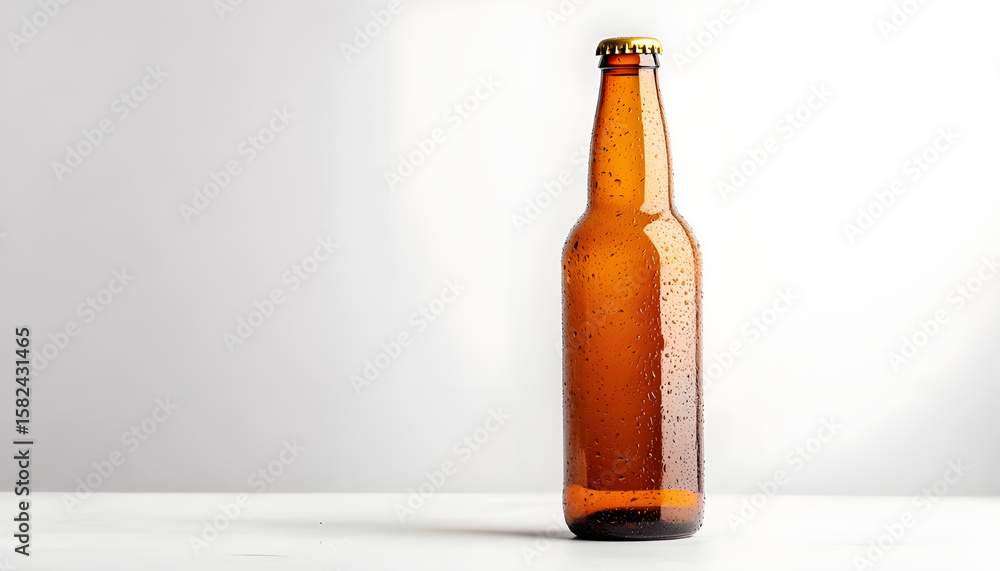 Summer, bottle of beer on white background Summer, bottle of beer on white background