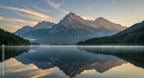 Wallpaper Mural Mountain lake dawn reflection landscape Torontodigital.ca