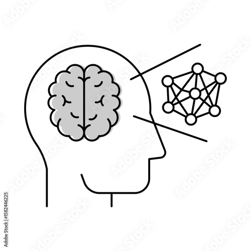 Connection – Brain Synapse Representing Collaboration and Building Relationships. Vector Icon