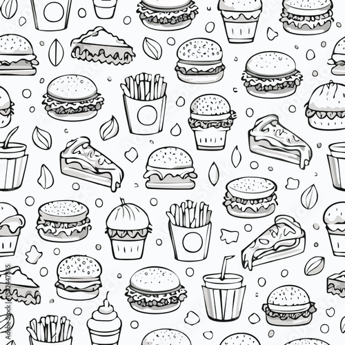 Fast food seamless pattern