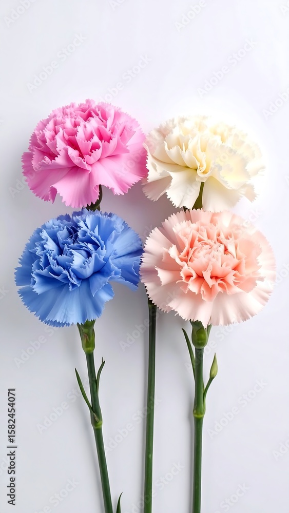 Obraz premium Four pastel carnations
