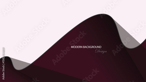 Red maroon abstract background vector design. Maroon background with curved shape design. Suit for banner, backdrop, poster, brochure, card, invitation, presentation, etc