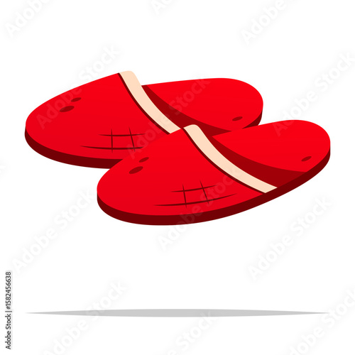 Home slippers vector isolated illustration