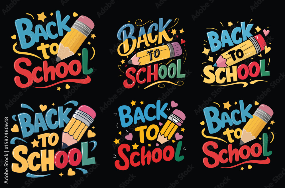 Obraz premium Back to School Pencil Designs education learning