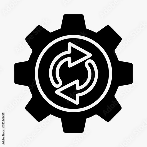 Gear with Refresh Arrows Icon - Process Automation and Optimization