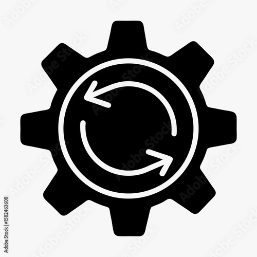 Gear with Refresh Arrows Icon - Process Automation and Optimization
