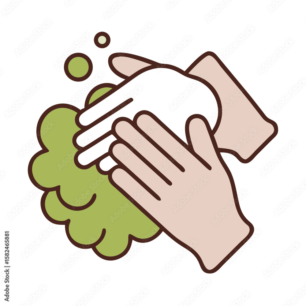 Obraz premium wash hands icon minimal design Colored Outline Icon Symbol Pictogram Outline