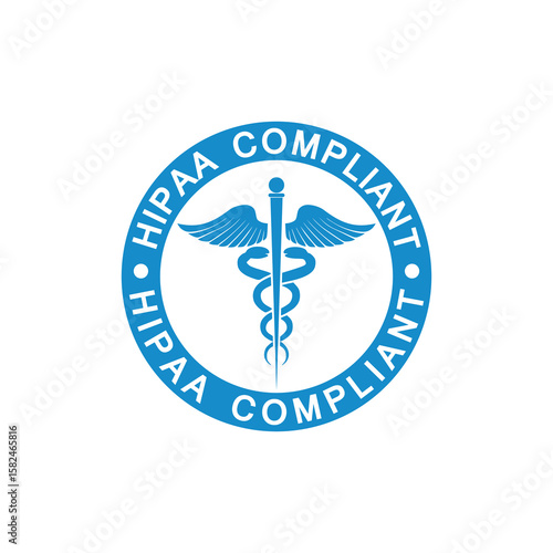 HIPAA Compliance circle icon isolated on white background