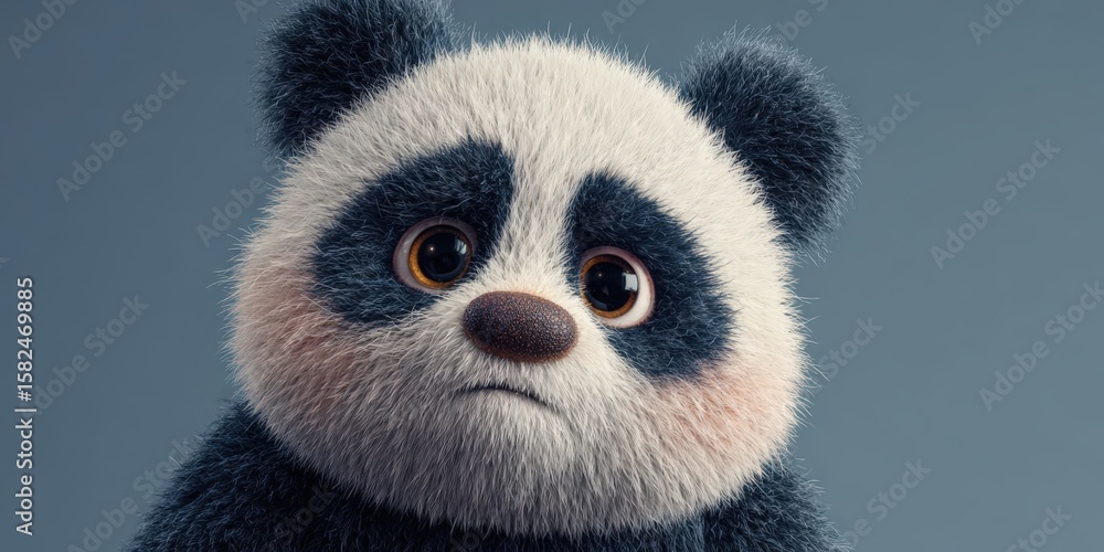 Obraz premium Bright and Adorable 3D Cartoon Panda for Kids' Entertainment and Learning
