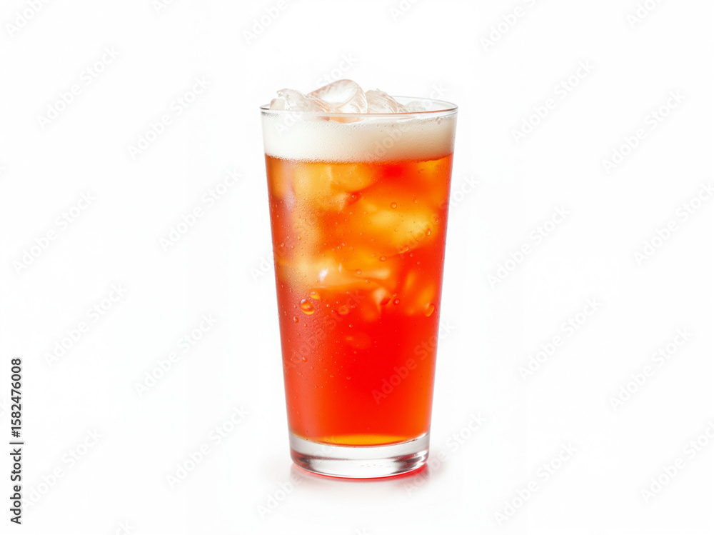 custom made wallpaper toronto digitalRefreshing iced tea with ice cubes in a glass on white background