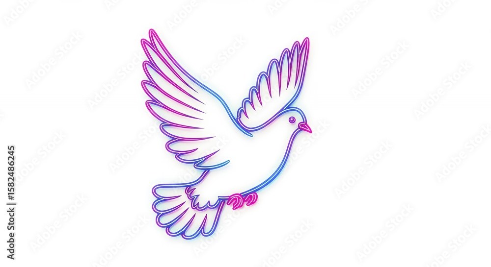 Obraz premium Dove in flight graphic illustration