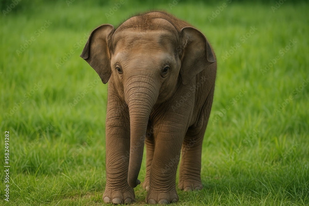 Obraz premium Juvenile pachyderm from Asia
