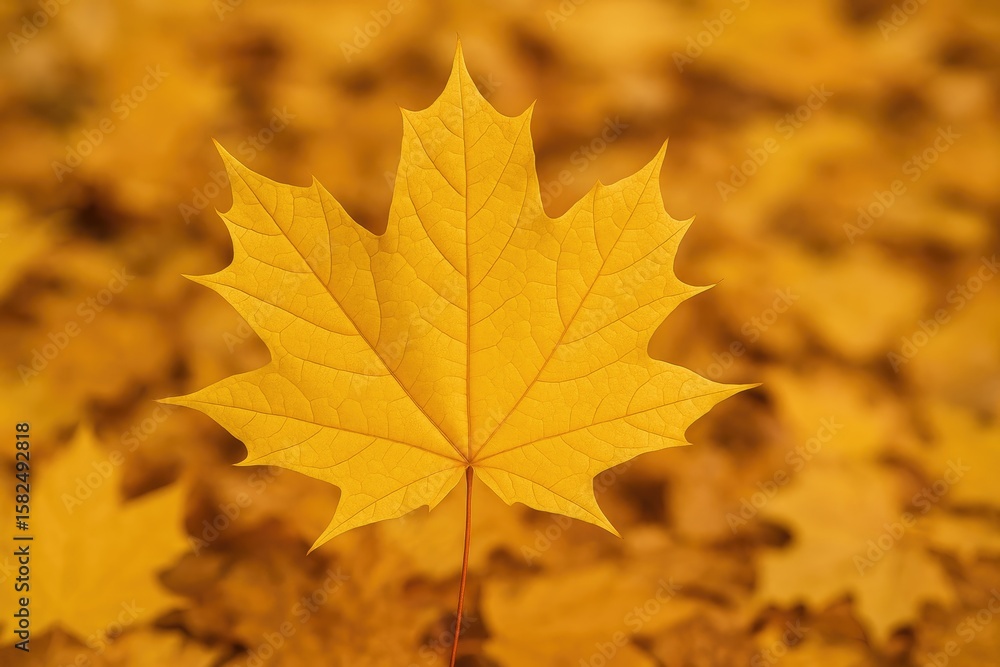 Golden autumn leaf with maple design Golden autumn leaf with maple design