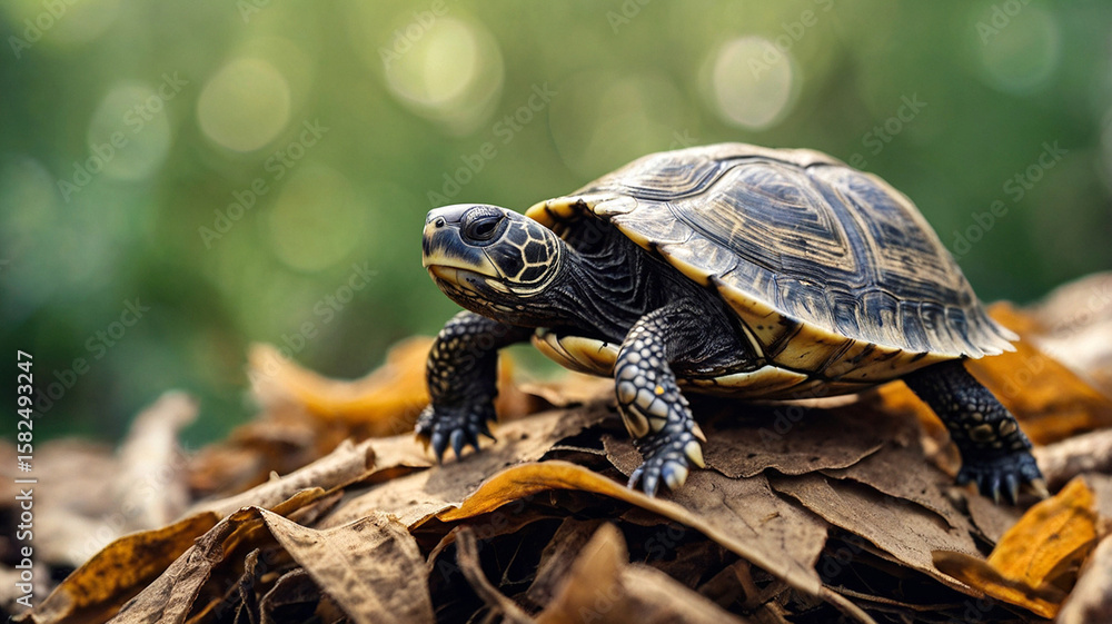 turtle on forest turtle on forest