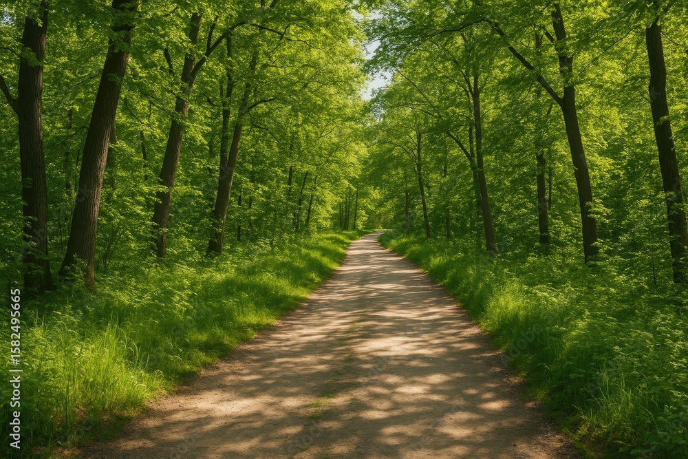 Obraz premium Rural woodland trail for nature walks