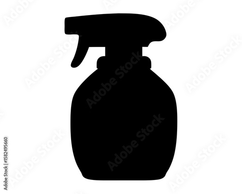 Black silhouette of a spray bottle for cleaning or gardening purposes