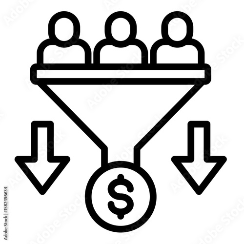 Marketing Funnel  Icon Element For Design