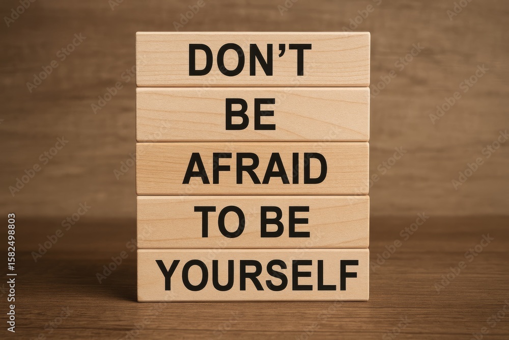 Obraz premium Encourage Authenticity with Wooden Letter Blocks