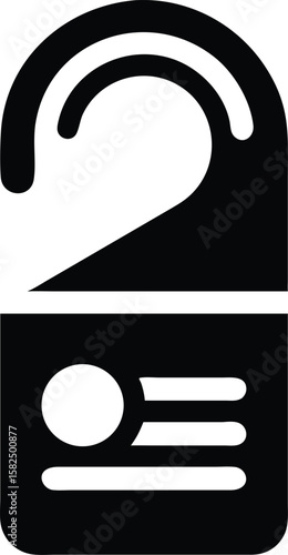 Door hanger and card icon in black