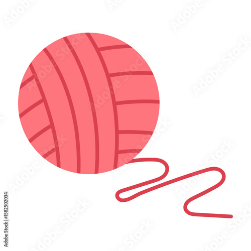 Ball of wool yarn. Threads for sewing and knitting. Vector illustration.