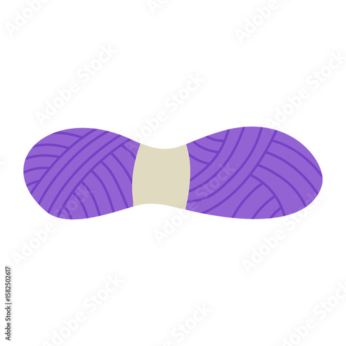 Ball of wool yarn. Threads for sewing and knitting. Vector illustration.