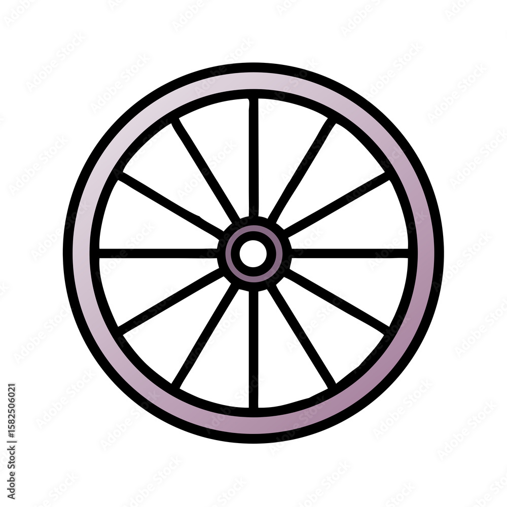 Fototapeta premium wooden wheel on a white background