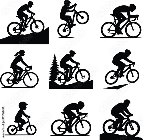 Cycling Silhouettes – Diverse Styles and Motion