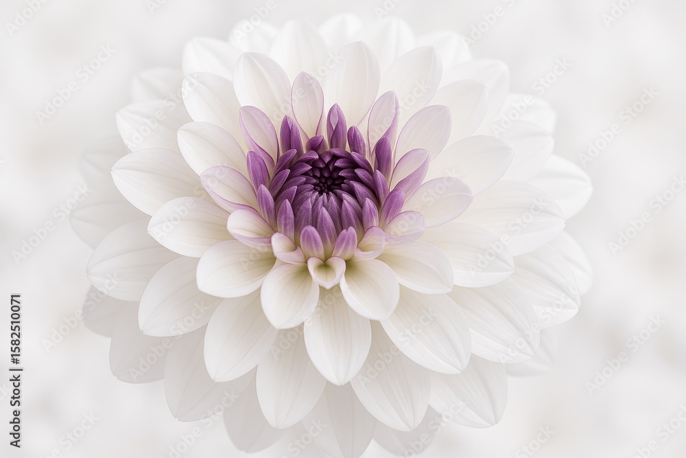 Fototapeta premium Light and dark floral pattern in white and purple hues