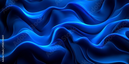 Elegant Abstract Blue Waves Presentation Background with Dynamic Flowing Lines for Creative Projects