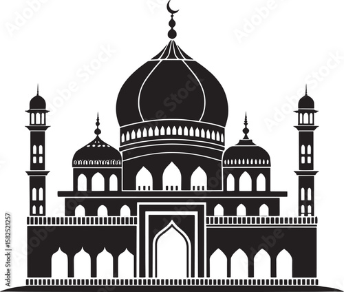 Islamic mosque architectural silhouette Islamic architecture