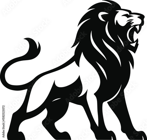 Throne in Silence – Lion Silhouette in Bold Reverie