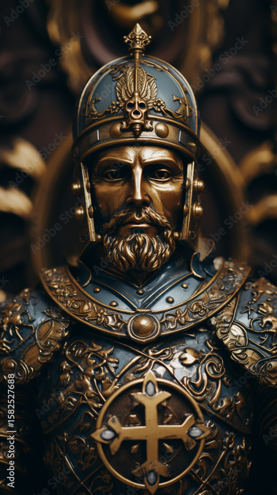 Fototapeta premium Medieval knight on abstract background