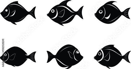 Silhouette Blue Tang Vector Set