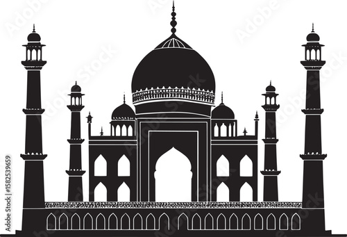 Taj Mahal silhouette architectural monument India architecture
