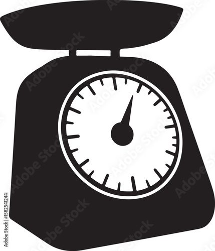 kitchen scale silhouette, scale icon, kitchen scales icon silhouette, kitchen scale icon vector for cooking and baking measurements