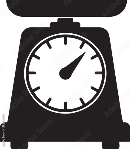 kitchen scale silhouette, scale icon, kitchen scales icon silhouette, kitchen scale icon vector for cooking and baking measurements