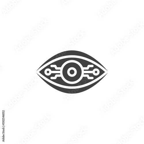 Biometric eye solid vector icon