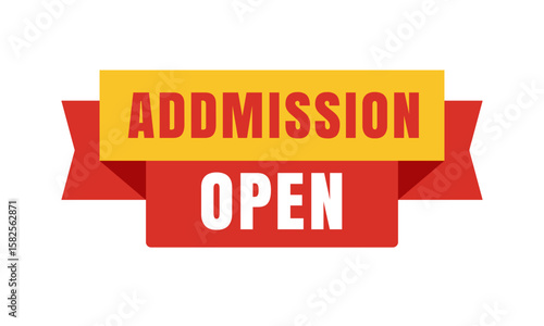 Admission Open Badge Design, Promotional Education Label for School College or University Enrollment, Editable Formats: AI, EPS, JPG, PNG, Ideal for Both Digital and Print Use

