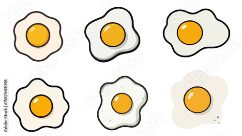 fried eggs on a white background